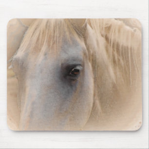 Tapis De Souris Portrait du cheval blanc