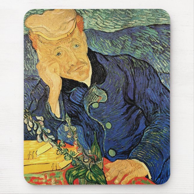 Tapis De Souris Portrait du Docteur Gachet par Vincent van Gogh (Devant)