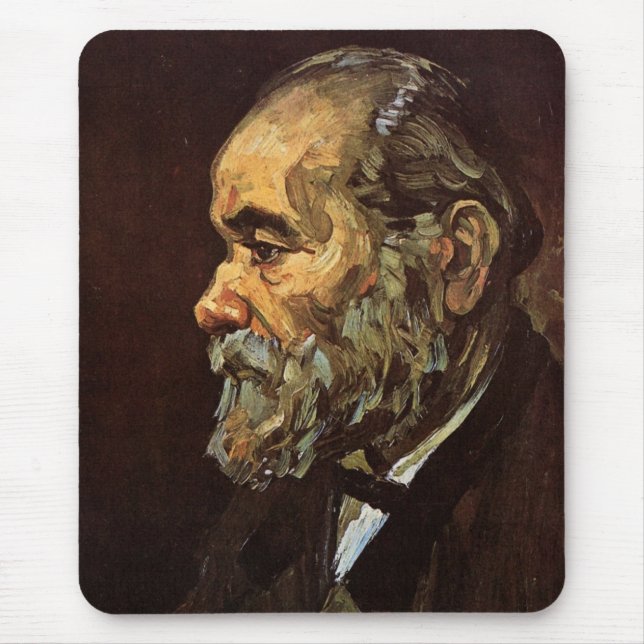 Tapis De Souris Portrait du vieil homme avec barbe par Vincent van (Devant)