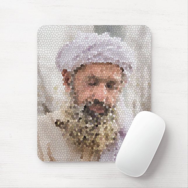 Tapis De Souris Portrait d'un Afghan âgé (Avec souris)