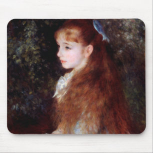 Tapis De Souris Portrait d'une fille au ruban bleu, Renoir