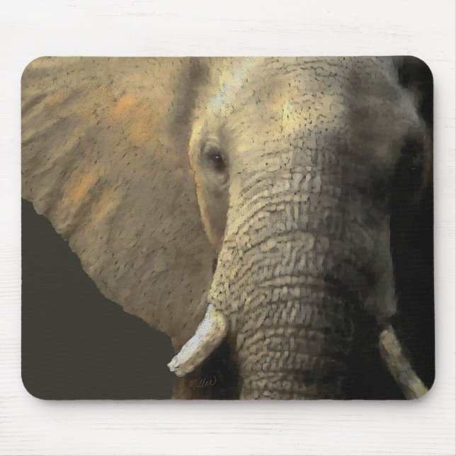 Tapis De Souris Portrait éléphant (Devant)