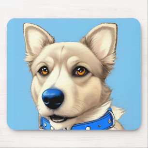 Tapis De Souris Portrait en gros plan d'un chien portant un collie