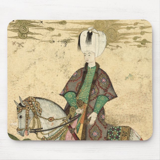 Tapis De Souris Portrait équestre de sultan Osman II 1618 (Devant)