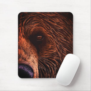 Tapis De Souris Portrait majestueux d'ours – Art d'animal sauvage