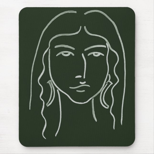 Tapis De Souris Portrait malachite avec cheveux longs (Devant)