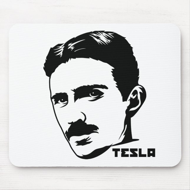 Tapis De Souris Portrait Mousepad de Nikola Tesla (Devant)