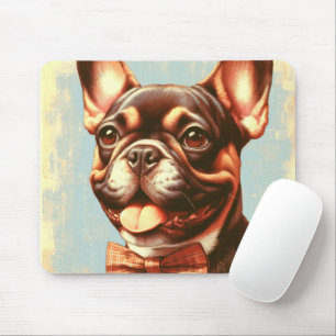 Tapis De Souris Portrait vintage de peinture Bulldog