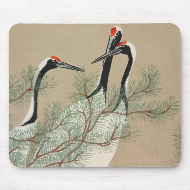 Tapis De Souris Ports d'impression de bloc de woodblock japonais - (Devant)