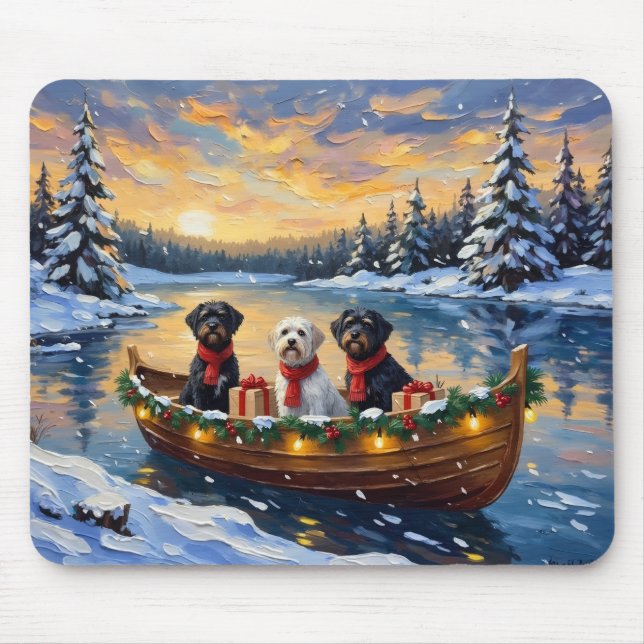 Tapis De Souris Portuguese Water Dog Christmas Boat Holiday (Devant)