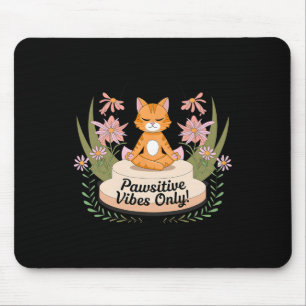 Tapis De Souris Poses de yoga vibes Pawsitive kitten amateurs de c