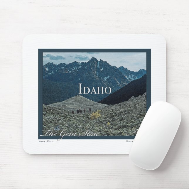 Tapis De Souris Poster Art Idaho (Avec souris)