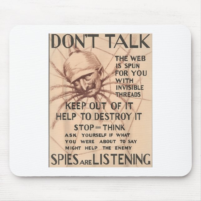 Tapis De Souris Poster Conception Conception Parler Spider Spie vi (Devant)