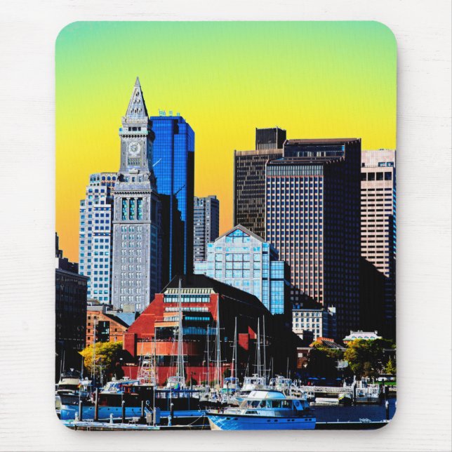 Tapis De Souris Poster Custom House Boston USA (Devant)