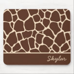 Tapis De Souris Poster de animal Brown Giraffe Nom personnalisé Cu<br><div class="desc">C'est un Poster de animal de Giraffe Brown Custom Cursive Name Mouse Pad!</div>