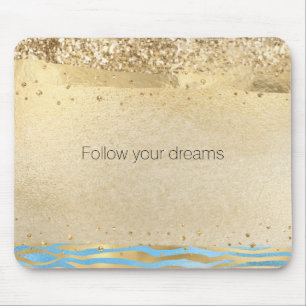 Tapis De Souris Poster de animal Confetti Aqua Blue Gold Parties s