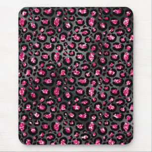 Tapis De Souris Poster de animal de glamour rose et noir