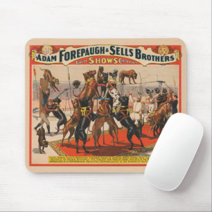 Tapis De Souris Poster De Cirque Des Grands Danois Avec Entraîneur