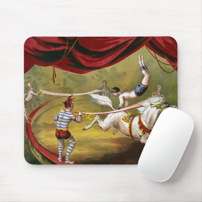 Tapis De Souris Poster De Cirque Montrant Acrobat En Cours De Cour (Avec souris)