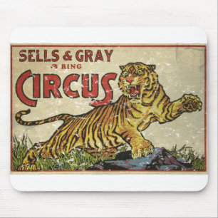 Tapis De Souris Poster de cirque vintage - cirque 1930 - en détres