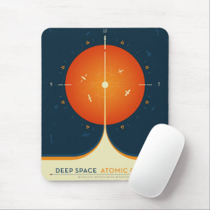 Tapis De Souris Poster de l'horloge atomique Deep Space, version o