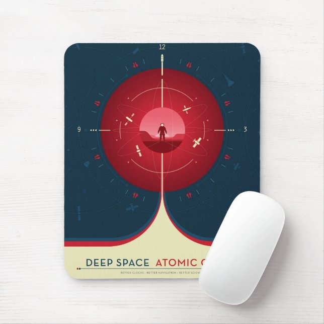 Tapis De Souris Poster de l'horloge atomique Deep Space, version r (Avec souris)