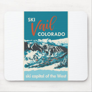 Tapis De Souris Poster de ski de Vail vintage