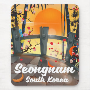 Tapis De Souris Poster de voyage Seongnam Corée du Sud