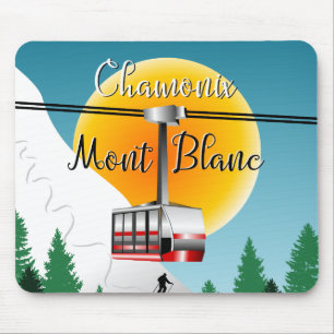 Tapis De Souris Poster de voyage vintage Mont Blanc Chamonix
