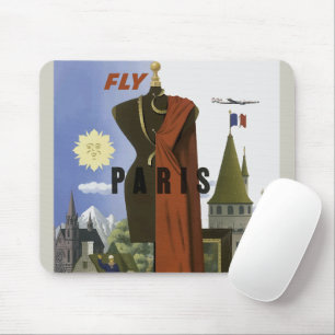Tapis De Souris Poster du Vintage voyage Fly Paris France