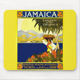 Tapis De Souris Poster jamaïcain jaune