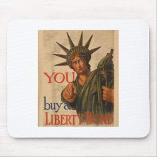 Tapis De Souris Poster Propagande Ww1 vintage Liberty Bond Usa Wor