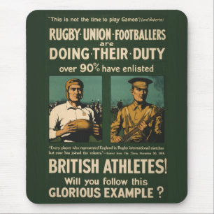 Tapis De Souris Poster vintage : Appel de joueurs de rugby pour le