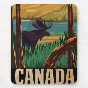 Tapis De Souris Poster Vintage voyage du Canada