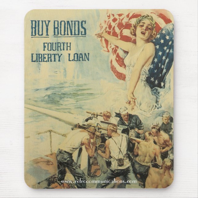 Tapis De Souris Poster vintage War Bond (Devant)
