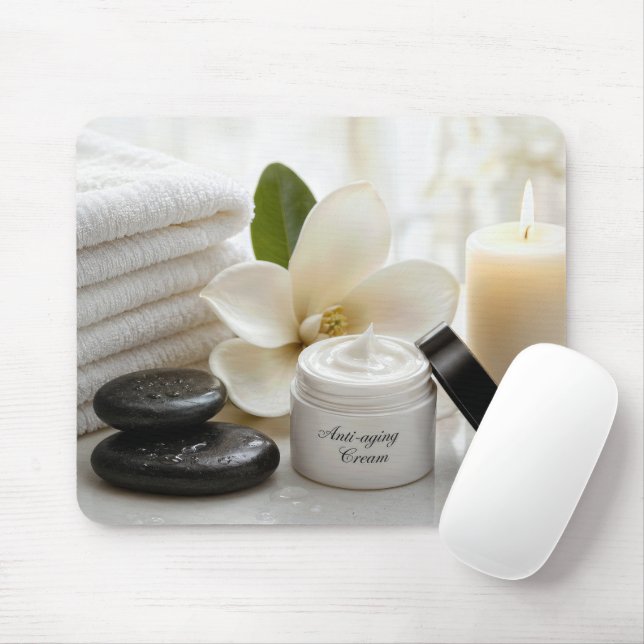 Tapis De Souris Pot de crème anti-âge avec Magnolia (Avec souris)
