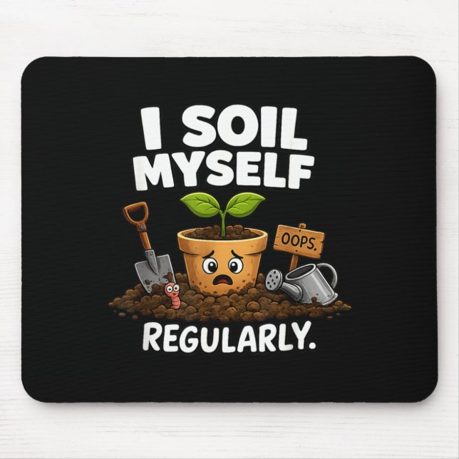 Tapis De Souris Pot de plante drôle de sol pour jardinier déjanté  (Devant)