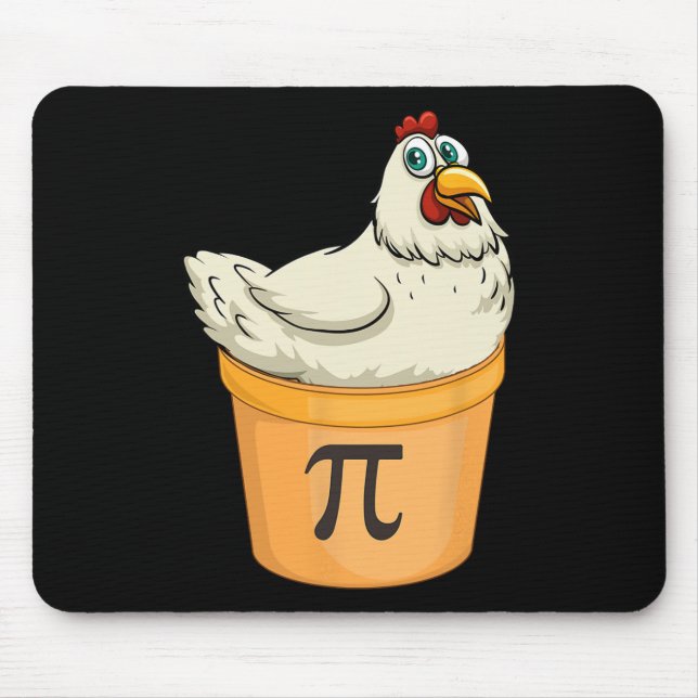 Tapis De Souris Pot de poulet tarte amusant Math Pun Pi de poulet  (Devant)