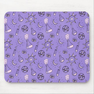 Tapis De Souris Potions de sorcière Motif d'alchimie violette