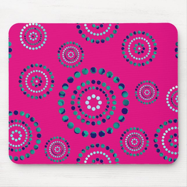 Tapis De Souris Pots Circle Power Flowers + votre backgr. (Devant)