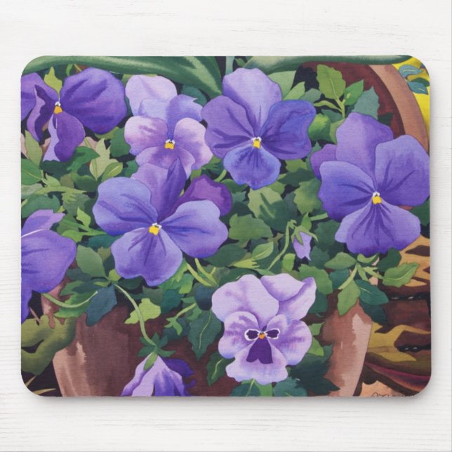Tapis De Souris Pots de fleurs avec les pensées 2007 (Devant)