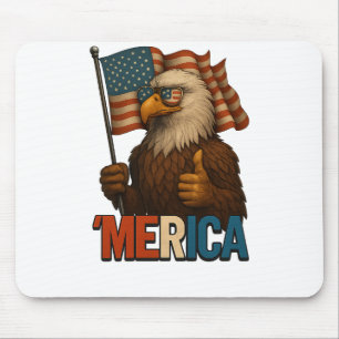 Tapis De Souris Pouce vers le haut Aigle de Merica drôle et patrio
