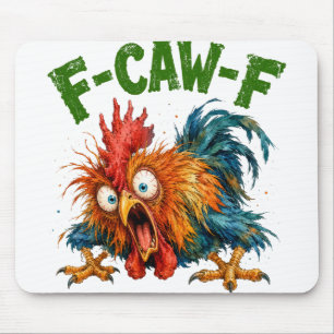TAPIS DE SOURIS POULE DRÔLE FOU DÉJANTÉ
