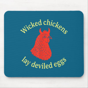 Tapis De Souris Poules Méchantes Pondeuses d'Œufs Diaboliques