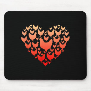 Tapis De Souris Poulet de la Saint-Valentin Cœur Famille Drôle de