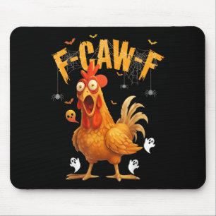 Tapis De Souris Poulet fantôme d'Halloween F-caw-f