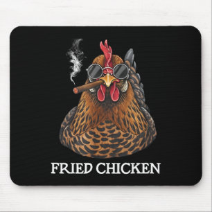 Tapis De Souris Poulet Frit Fumant Mème de Weed Drôle de Stoner