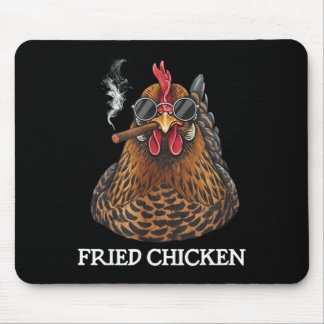 Tapis De Souris Poulet Frit Fumant Mème de Weed Drôle de Stoner 