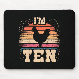 Tapis De Souris Poulet Garçon Fille Anniversaire 10 Ans 10ème Poul