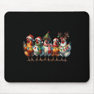 Tapis De Souris Poulet Noël Lumières Ferme Animal mignonne Noël Ho